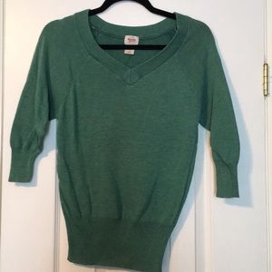 Mossimo Green 3/4 Sleeve Sweater